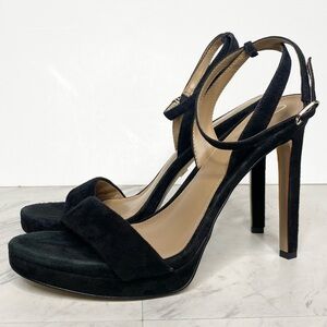 Sam Edelman Jade Heeled Black Suede Sandal 9M